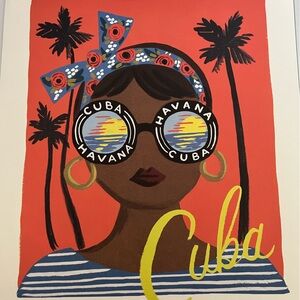 Colorful Havana Cuba Page from Rifle Paper Calendar